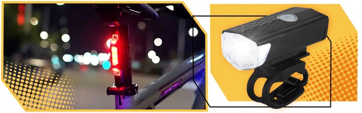 LAMPKA ROWEROWA MOCNE OŚWIETLENIE PRZÓD TYŁ LED USB WODOODPORNE NA ROWER Strumień świetlny 800 lm